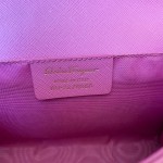 Salvatore Ferragamo Pink Leather Vara Bow Chain Bag