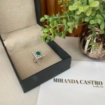 Miranda Castro - Anel ouro, diamantes e esmeralda
