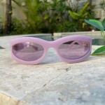 Bottega Veneta Óculos Violet Oval Sunglasses